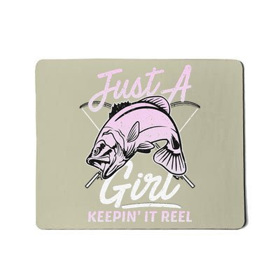 Cute Fishing Funny Keeping It Reel Womens Purple Pink Mousepad