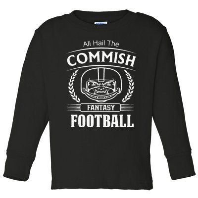 Commissioner Fantasy Football Funny Commish Toddler Long Sleeve Shirt