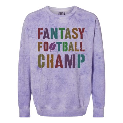 Cute Fantasy Football Champ Legend Husband Dad King Drafting Colorblast Crewneck Sweatshirt