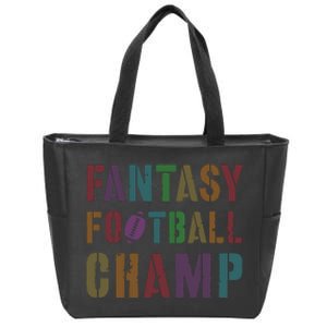 Cute Fantasy Football Champ Legend Husband Dad King Drafting Zip Tote Bag