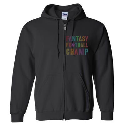 Cute Fantasy Football Champ Legend Husband Dad King Drafting Full Zip Hoodie