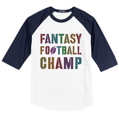 Cute Fantasy Football Champ Legend Husband Dad King Drafting Baseball Sleeve Shirt