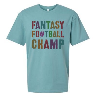 Cute Fantasy Football Champ Legend Husband Dad King Drafting Sueded Cloud Jersey T-Shirt