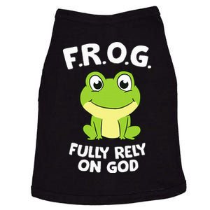 Cute Frog Fully Rely On God Christian Frog Doggie Tank