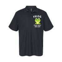 Cute Frog Fully Rely On God Christian Frog Softstyle Adult Sport Polo