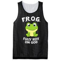 Cute Frog Fully Rely On God Christian Frog Mesh Reversible Basketball Jersey Tank