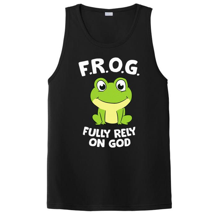 Cute Frog Fully Rely On God Christian Frog PosiCharge Competitor Tank