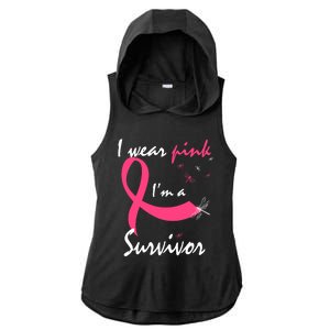 Cancer Free Funny Gift I Wear Pink Breast Cancer Survivor Funny Gift Ladies PosiCharge Tri-Blend Wicking Draft Hoodie Tank