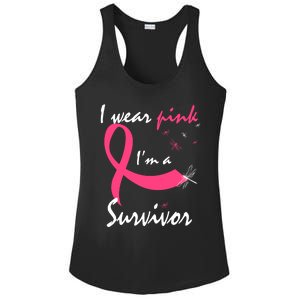 Cancer Free Funny Gift I Wear Pink Breast Cancer Survivor Funny Gift Ladies PosiCharge Competitor Racerback Tank