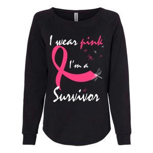 Cancer Free Funny Gift I Wear Pink Breast Cancer Survivor Funny Gift Womens California Wash Sweatshirt