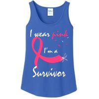 Cancer Free Funny Gift I Wear Pink Breast Cancer Survivor Funny Gift Ladies Essential Tank