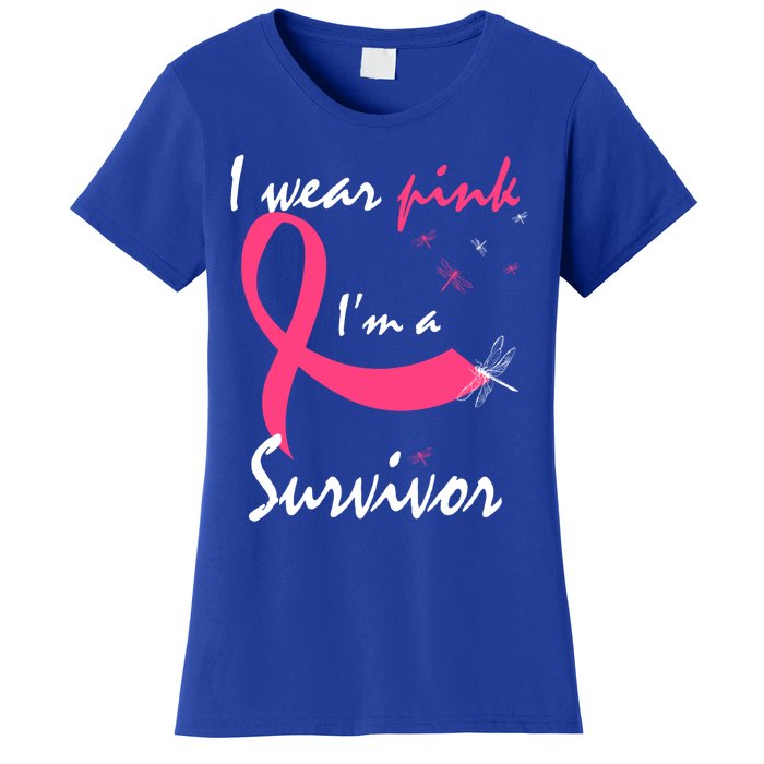 Cancer Free Funny Gift I Wear Pink Breast Cancer Survivor Funny Gift Women's T-Shirt