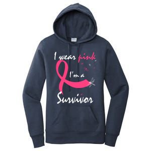 Cancer Free Funny Gift I Wear Pink Breast Cancer Survivor Funny Gift Women's Pullover Hoodie