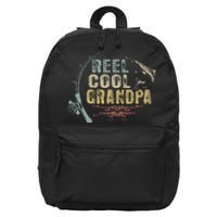 Cute Funny Fishing Vintage Reel Cool Grandpa 16 in Basic Backpack