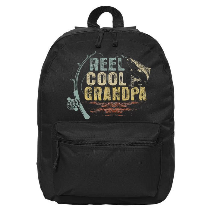 Cute Funny Fishing Vintage Reel Cool Grandpa 16 in Basic Backpack