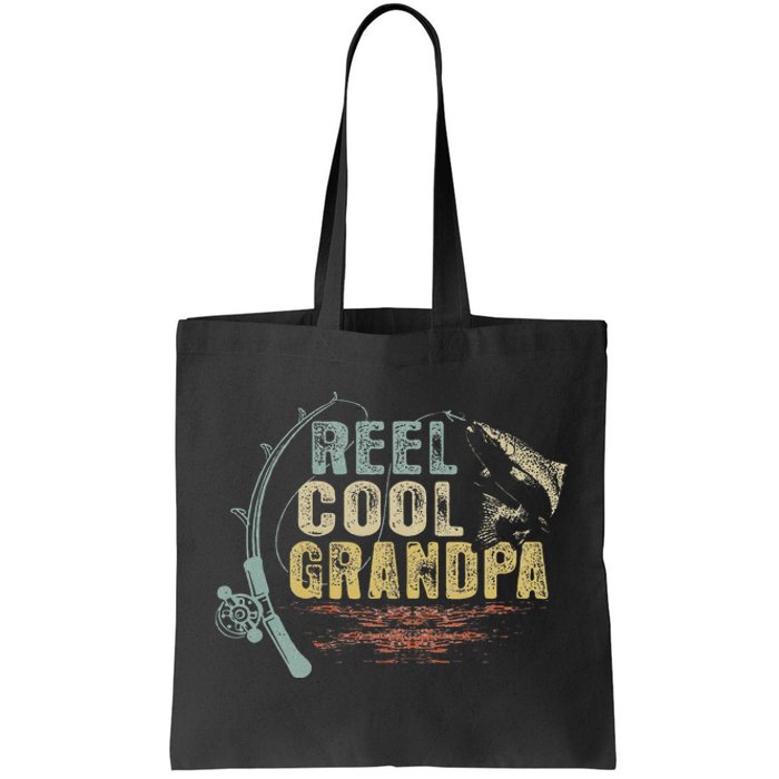 Cute Funny Fishing Vintage Reel Cool Grandpa Tote Bag