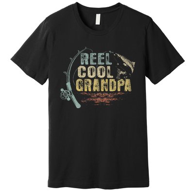 Cute Funny Fishing Vintage Reel Cool Grandpa Premium T-Shirt