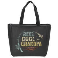 Cute Funny Fishing Vintage Reel Cool Grandpa Zip Tote Bag