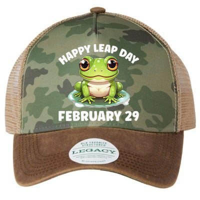 Cute Frog February 29th Leap Day 2024 Legacy Tie Dye Trucker Hat