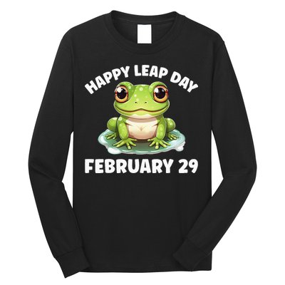 Cute Frog February 29th Leap Day 2024 Long Sleeve Shirt