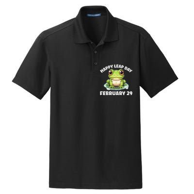 Cute Frog February 29th Leap Day 2024 Dry Zone Grid Polo