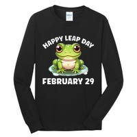 Cute Frog February 29th Leap Day 2024 Tall Long Sleeve T-Shirt