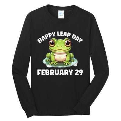 Cute Frog February 29th Leap Day 2024 Tall Long Sleeve T-Shirt