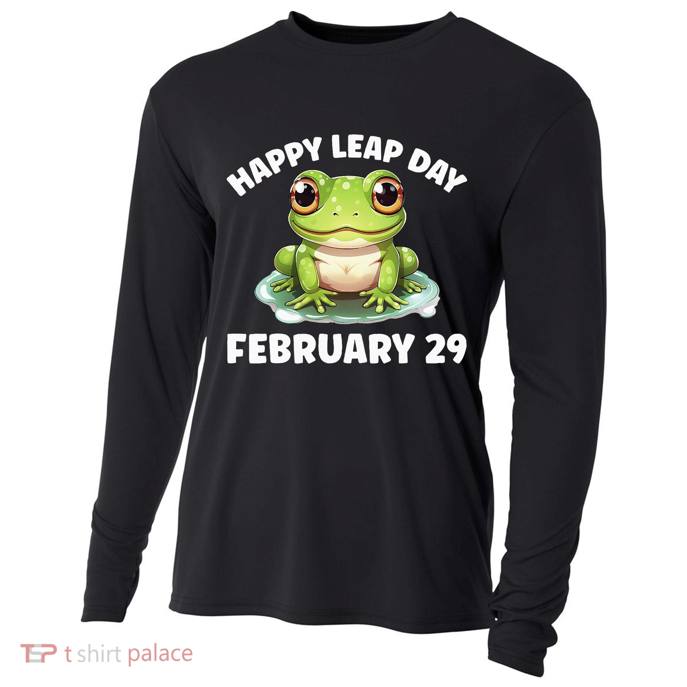 Cute Frog February 29th Leap Day 2024 Cooling Performance Long Sleeve Crew