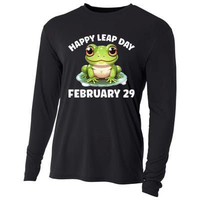 Cute Frog February 29th Leap Day 2024 Cooling Performance Long Sleeve Crew