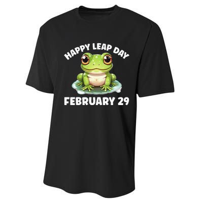 Cute Frog February 29th Leap Day 2024 Performance Sprint T-Shirt