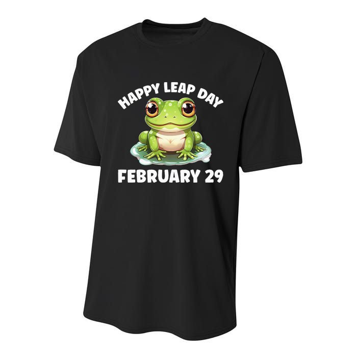 Cute Frog February 29th Leap Day 2024 Youth Performance Sprint T-Shirt