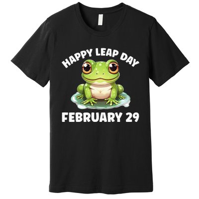 Cute Frog February 29th Leap Day 2024 Premium T-Shirt