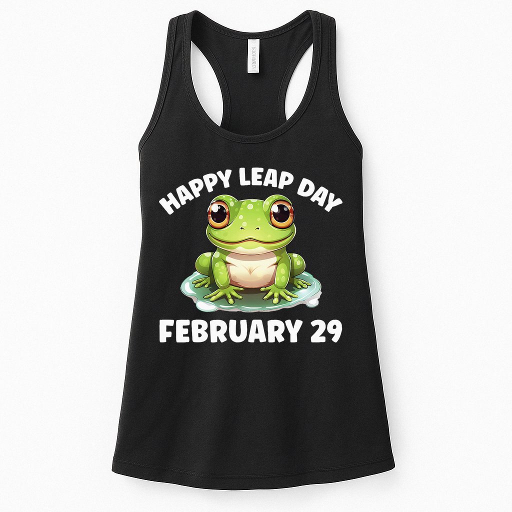Cute Frog February 29th Leap Day 2024 Womens Tank Top