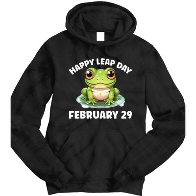 Cute Frog February 29th Leap Day 2024 Tie Dye Hoodie