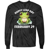 Cute Frog February 29th Leap Day 2024 Tie-Dye Long Sleeve Shirt