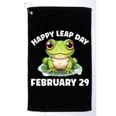 Cute Frog February 29th Leap Day 2024 Platinum Collection Golf Towel