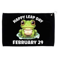 Cute Frog February 29th Leap Day 2024 Grommeted Golf Towel