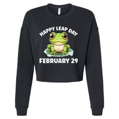 Cute Frog February 29th Leap Day 2024 Cropped Pullover Crew