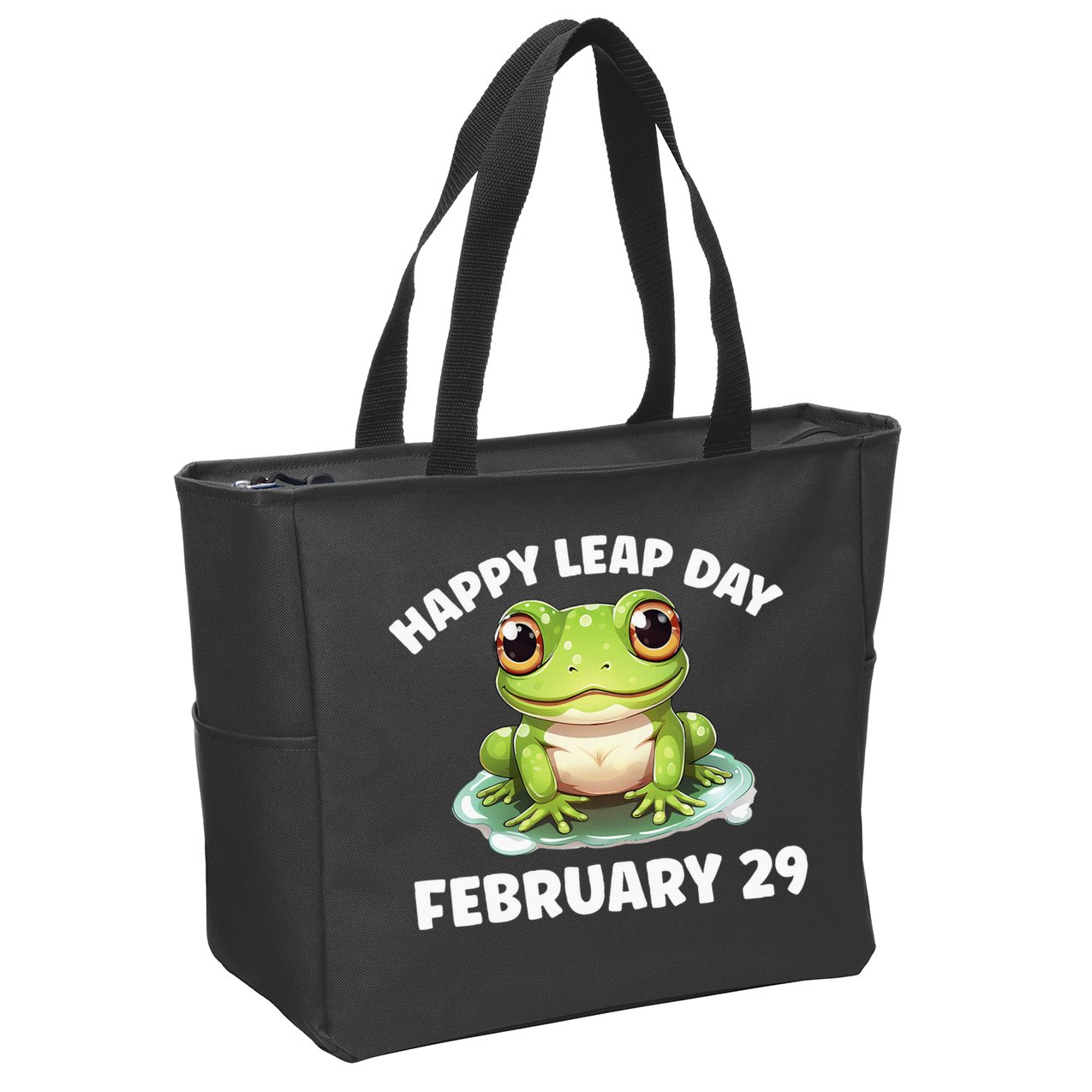Cute Frog February 29th Leap Day 2024 Zip Tote Bag