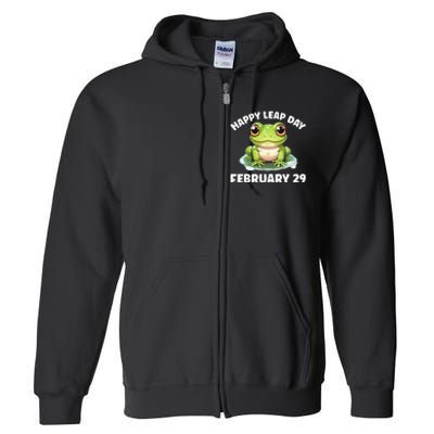 Cute Frog February 29th Leap Day 2024 Full Zip Hoodie