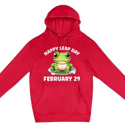 Cute Frog February 29th Leap Day 2024 Premium Pullover Hoodie