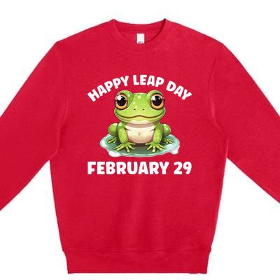 Cute Frog February 29th Leap Day 2024 Premium Crewneck Sweatshirt