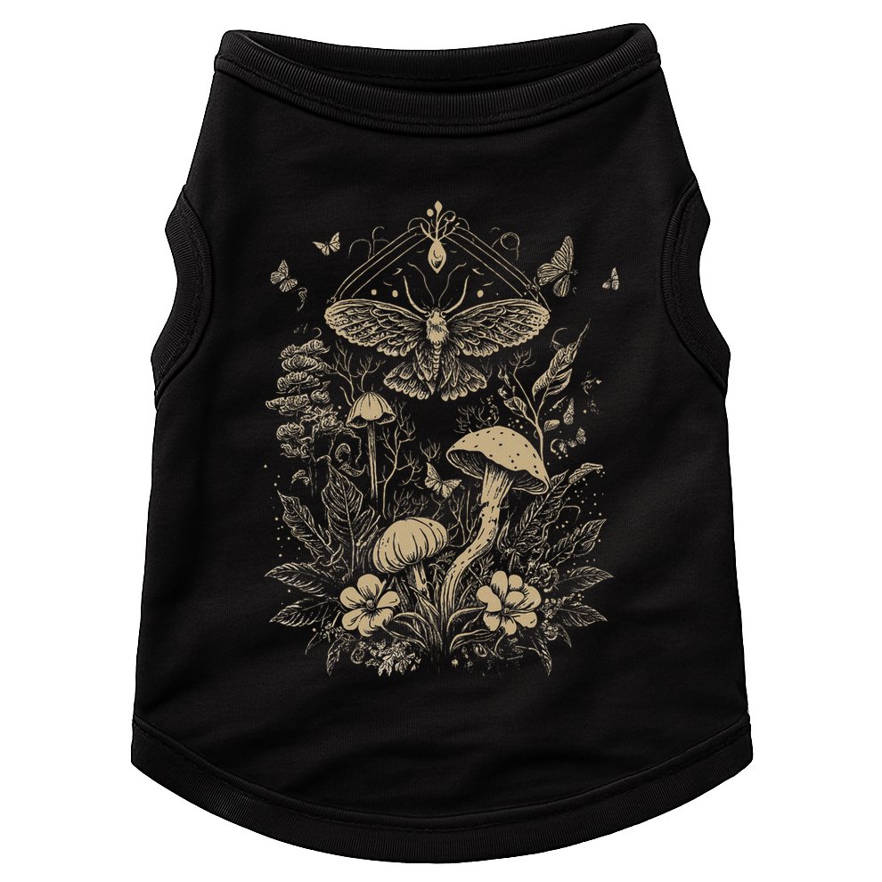 Cute Fairycore Floral Moth Aesthetic Doggie Tank