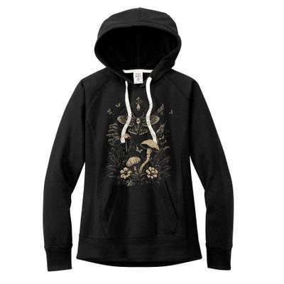 Cute Fairycore Floral Moth Aesthetic Women's Fleece Hoodie