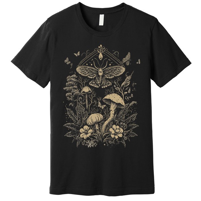 Cute Fairycore Floral Moth Aesthetic Premium T-Shirt