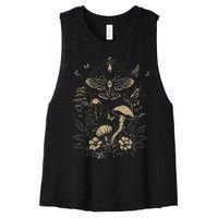 Cute Fairycore Floral Moth Aesthetic Women's Racerback Cropped Tank