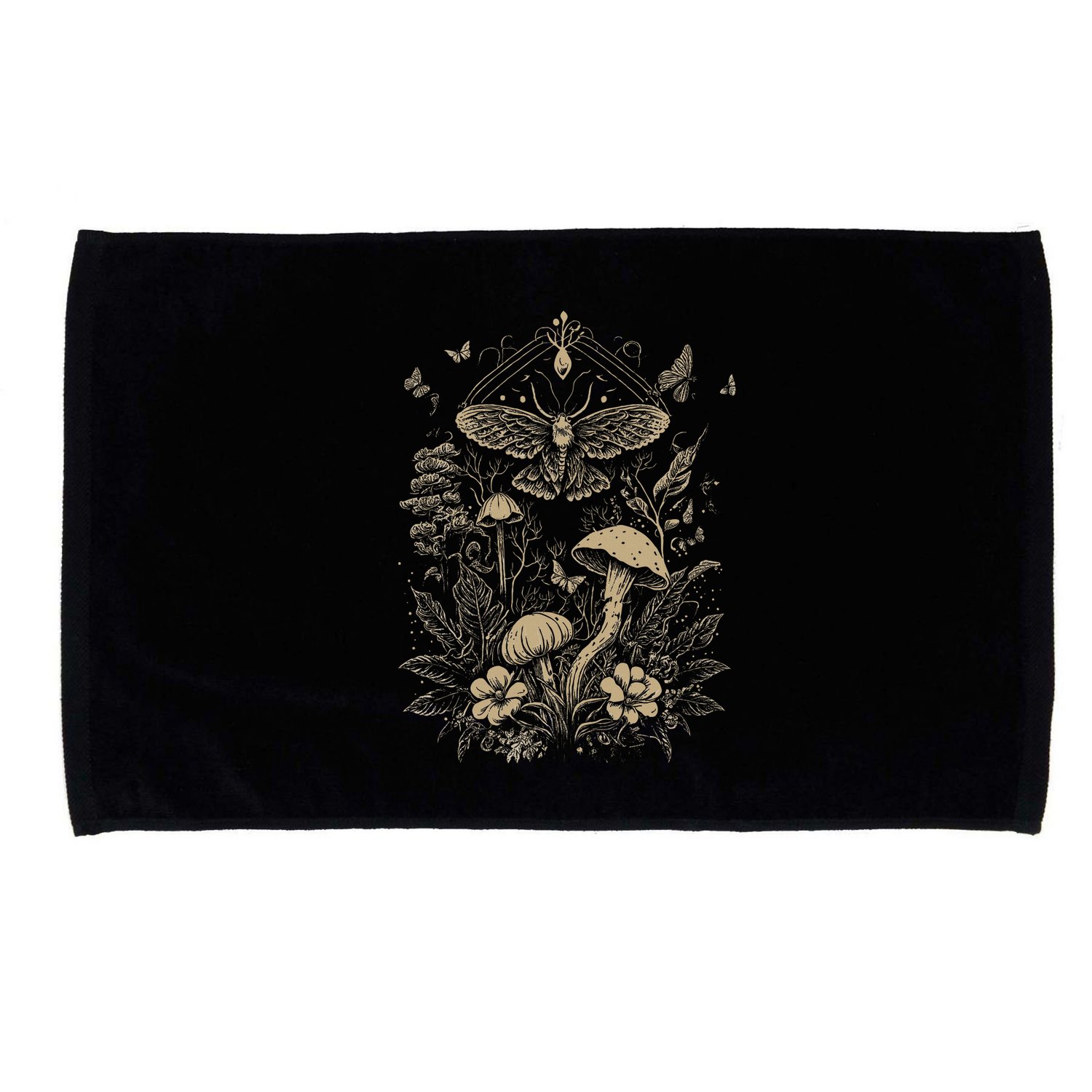 Cute Fairycore Floral Moth Aesthetic Microfiber Hand Towel