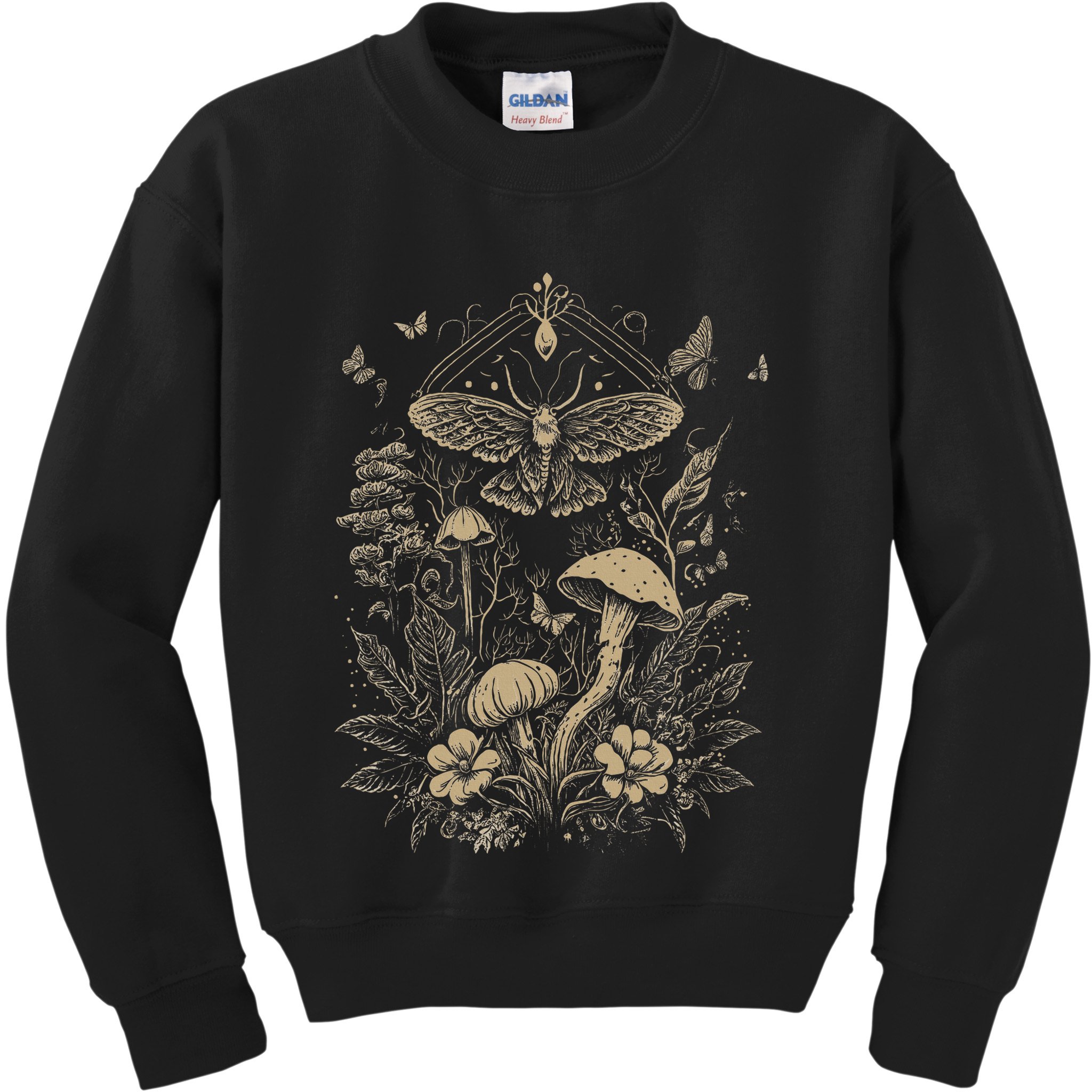 Cute Fairycore Floral Moth Aesthetic Kids Sweatshirt