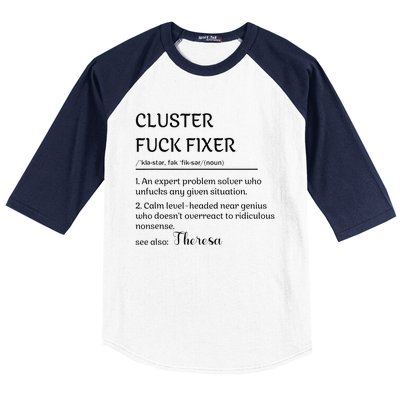 Cluster Fck Fixer Definition Expert Problem Solver Baseball Sleeve Shirt