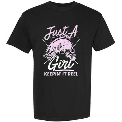 cute fishing funny keeping it reel wo purple pink Garment-Dyed Heavyweight T-Shirt